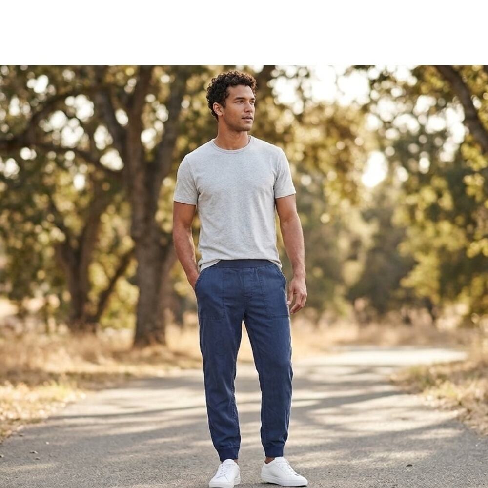 Marine Layer Navy Joggers Men’s Sustainable Lyocell Loungewear EUC Size M